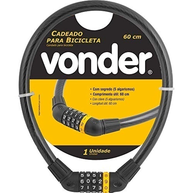Cadeado para Bicicleta Vonder com Segredo 1