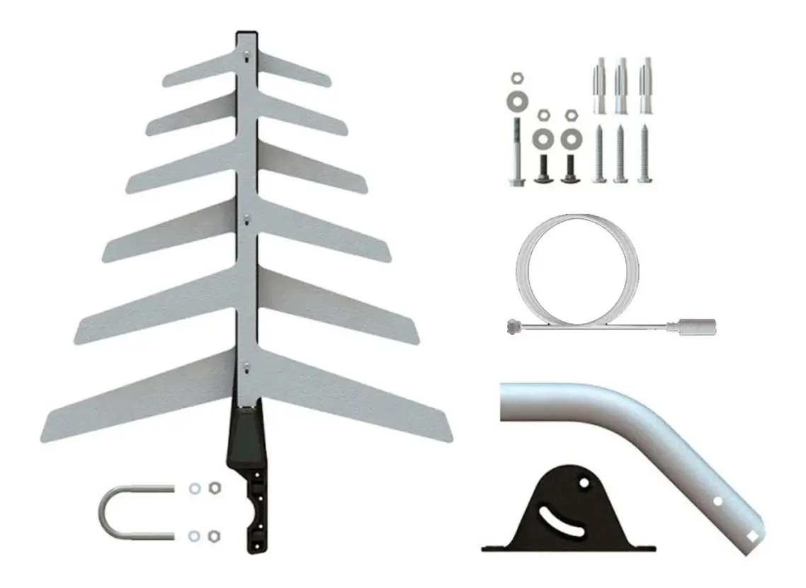 Antena Digital Externa com Suporte e Cabo 10 metros 5