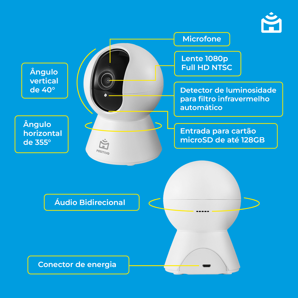 Smart Câmera 360° Bot Wi-Fi 2ª Geração 4