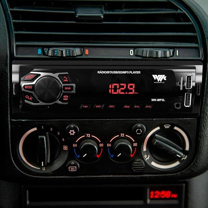 Som Automotivo Bluetooth USB SD Card Rádio FM App Display LED Vermelho 4