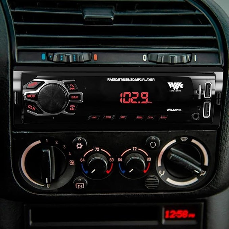 Som Automotivo Bluetooth USB SD Card Rádio FM App Display LED Vermelho 4