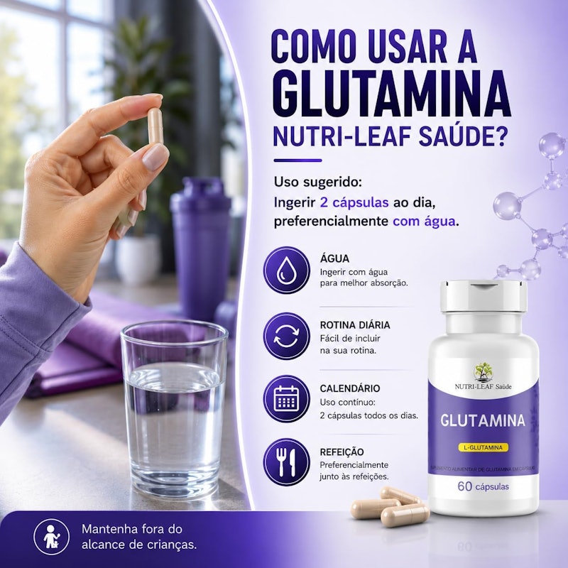 Glutamina 1000 mg Nutri-Leaf Saúde 4