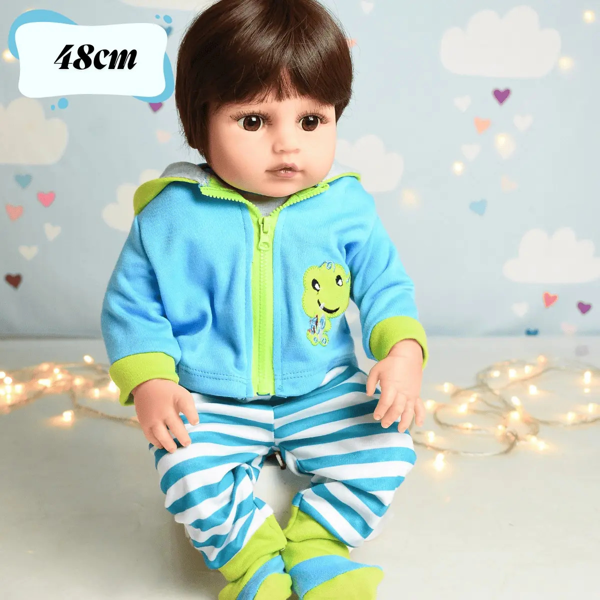 Bebê Reborn Boneca Menino Girafa de Silicone 3