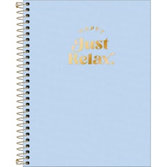 Caderno Espiral Capa Plástica Colegial Happy Azul