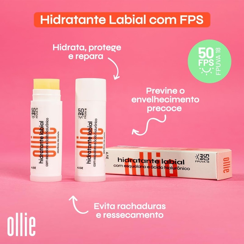 Protetor Solar Hidratante Labial FPS 50 3