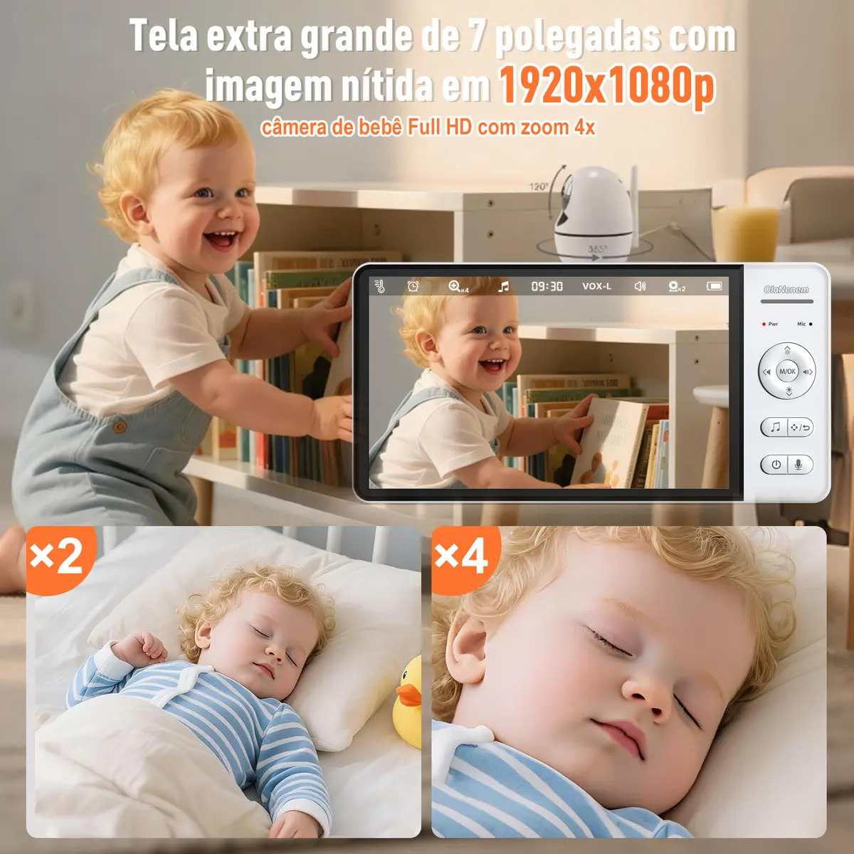 Babá Eletrônica Tela IPS 7" 2