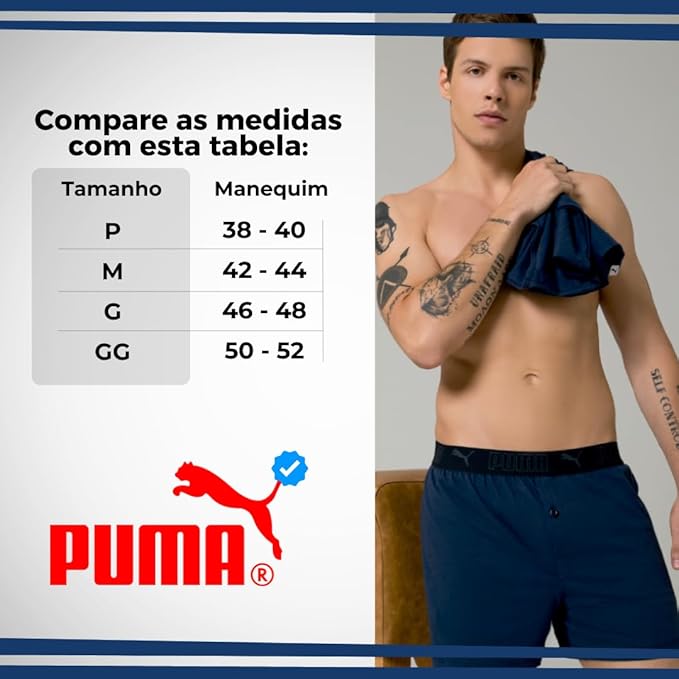 Cueca Samba-Canção Puma 100% Algodão Masculino 4