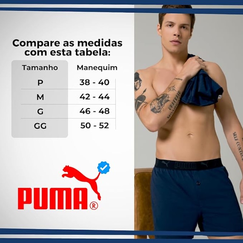 Cueca Samba-Canção Puma 100% Algodão Masculino 4