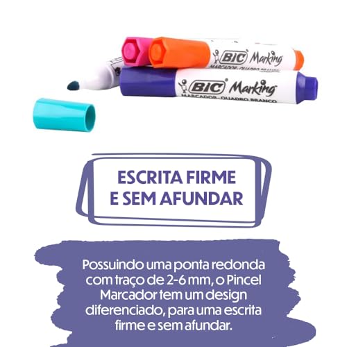 Marcador Para Quadro Branco Marking BIC 4 Cores Fashion 4