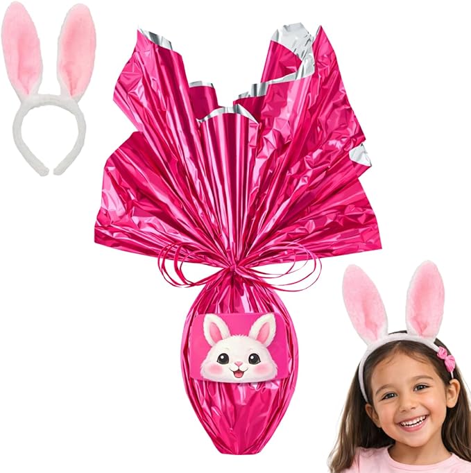 Kit Páscoa Infantil Ovo de Chocolate com Tiara Orelhas de Coelho 1