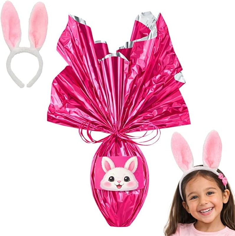 Kit Páscoa Infantil Ovo de Chocolate com Tiara Orelhas de Coelho 1