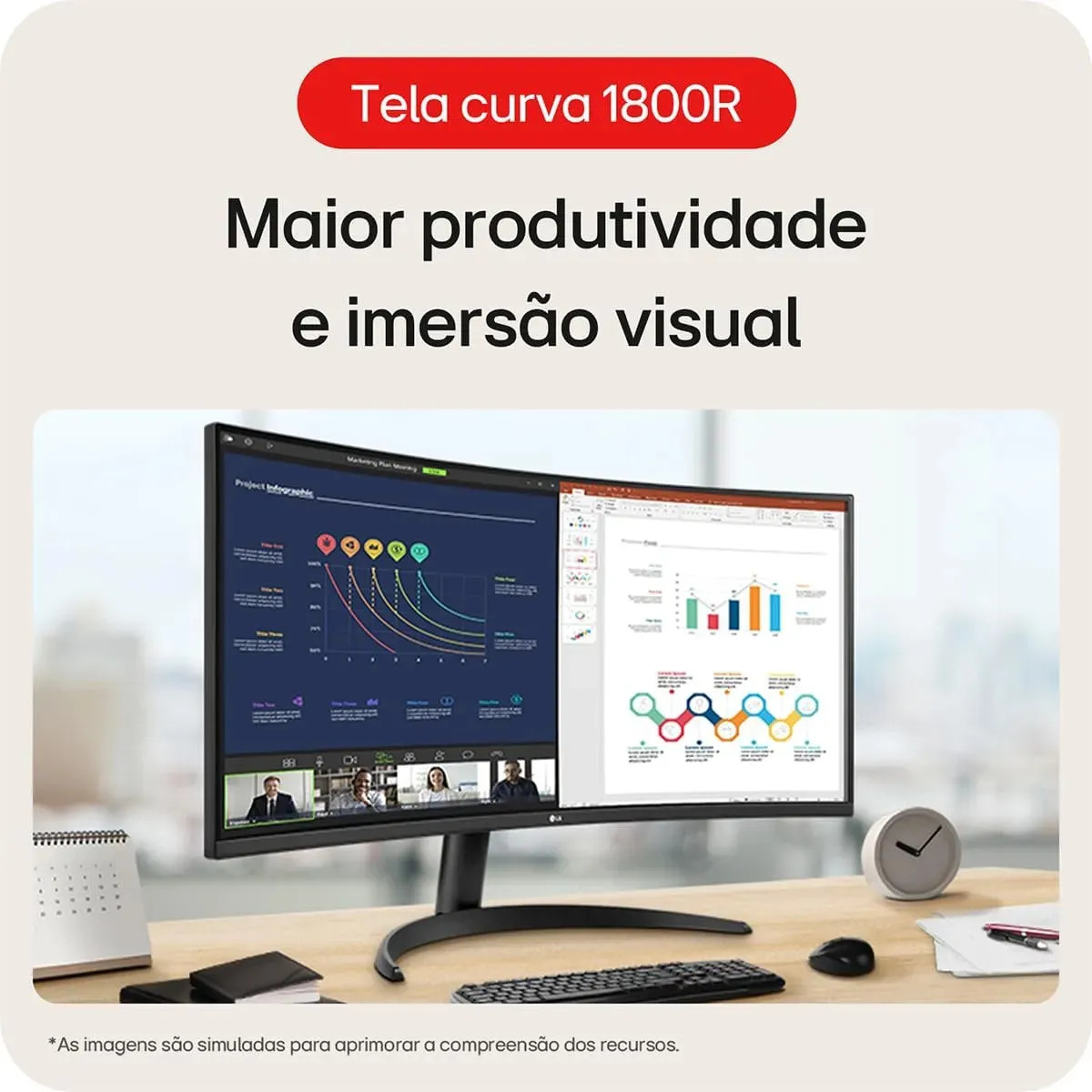 Monitor LG UltraWide Curvo 34WR50QK-B 4