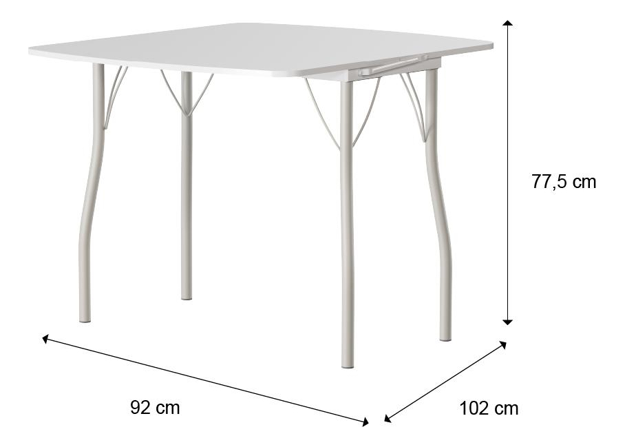 Mesa Dobrável Tampo Branco 3