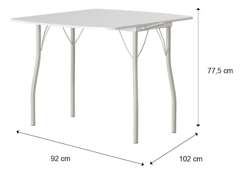 Mesa Dobrável Tampo Branco 3
