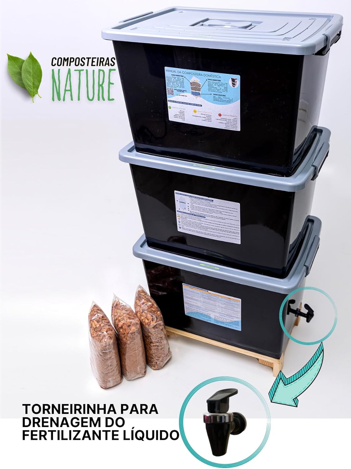 Composteira Doméstica Minhocário 168 L 3
