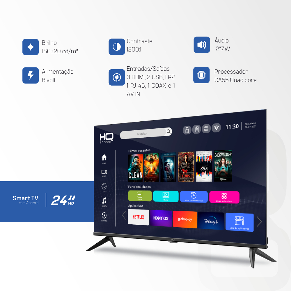 Smart TV HQ 24" LED  2