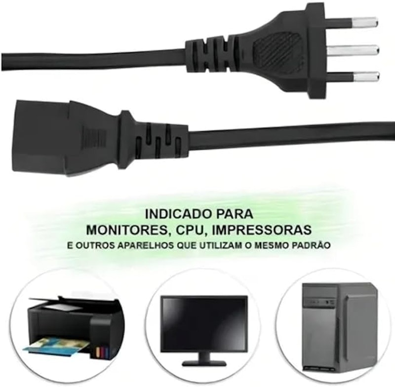 Cabo de Força 3 Pinos 10 A Tripolar Universal 1,5 m 2