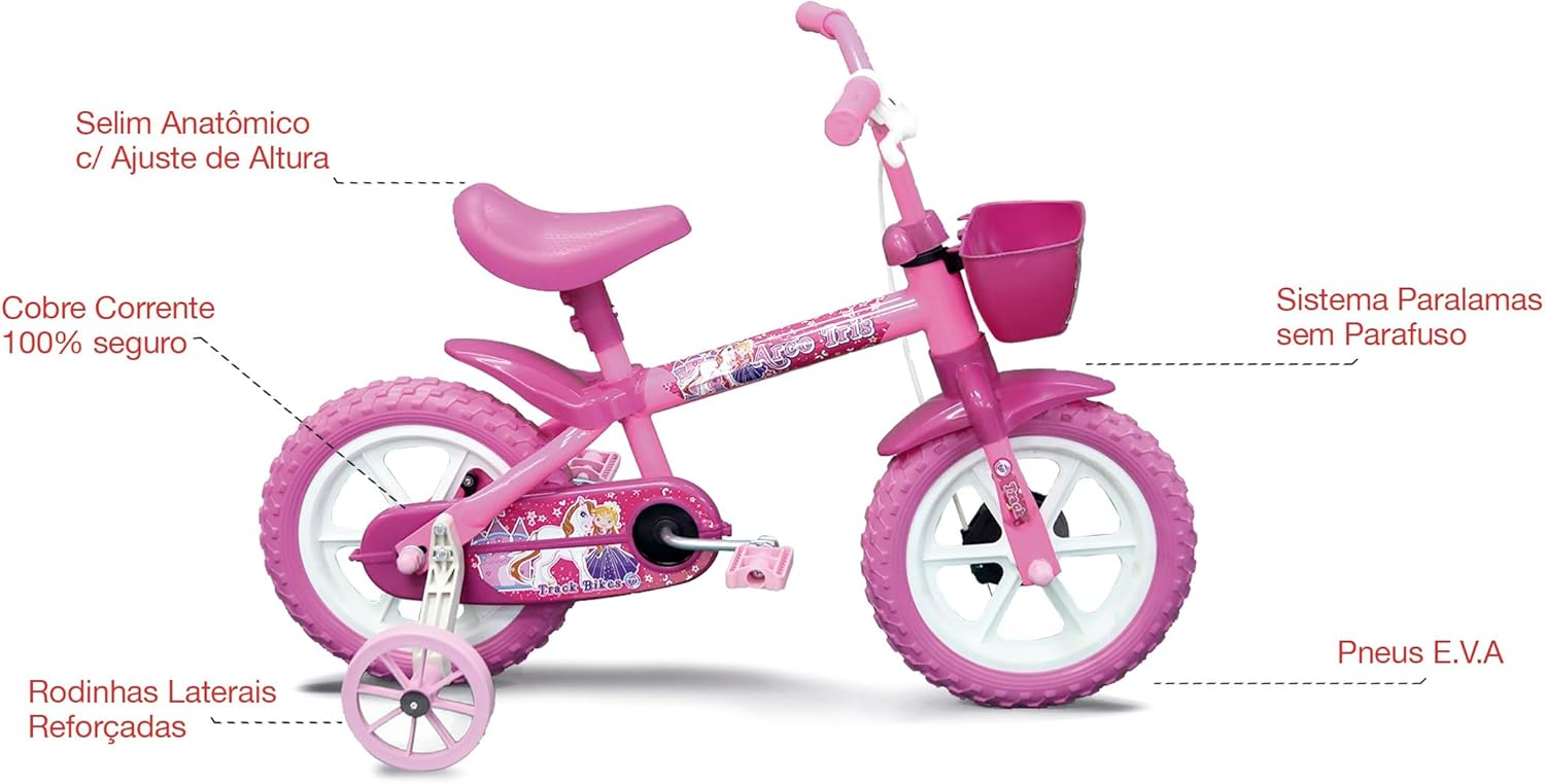 Bicicleta TK3 Track Arco Iris Infantil Aro 12 3