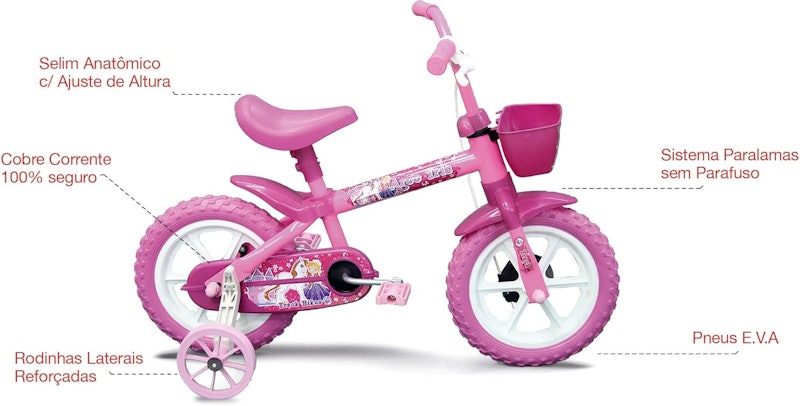 Bicicleta TK3 Track Arco Iris Infantil Aro 12 3