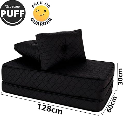 Puff Multiuso 3 em 1 Casal D33 Bordado Matelassê com Travesseiro 5