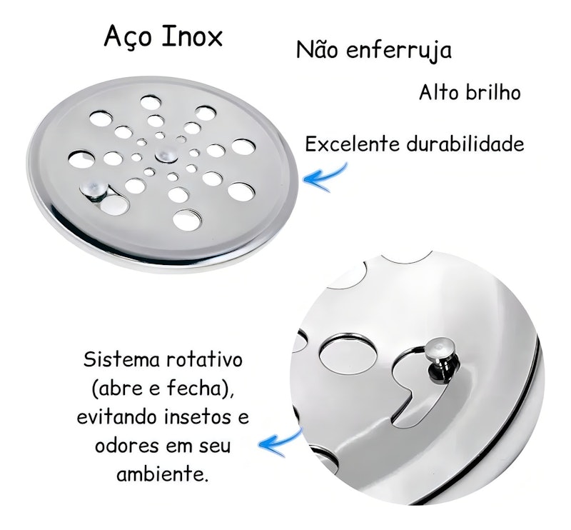 Ralo Grelha 15x15 Redondo com Caixilho Fecho 4