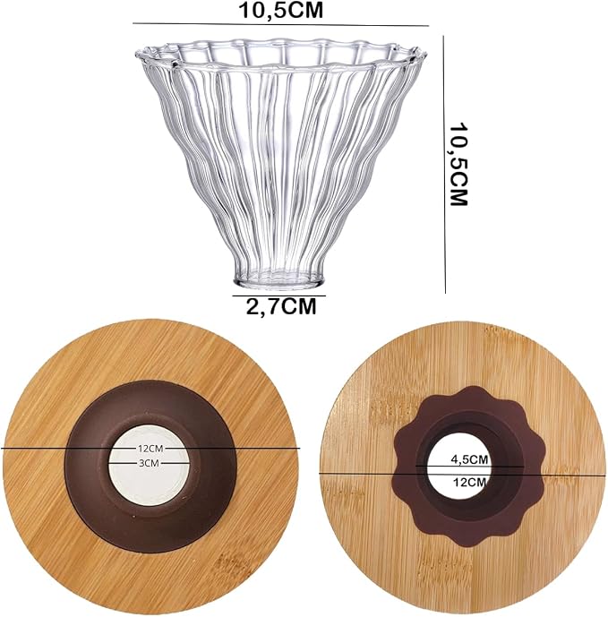 Coador de Café com Base de Bambu V60 4