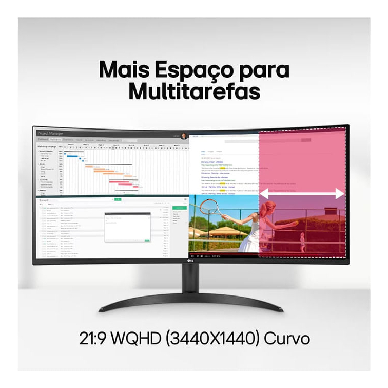 Monitor UltraWide Curvo – Tela VA de 34” 3