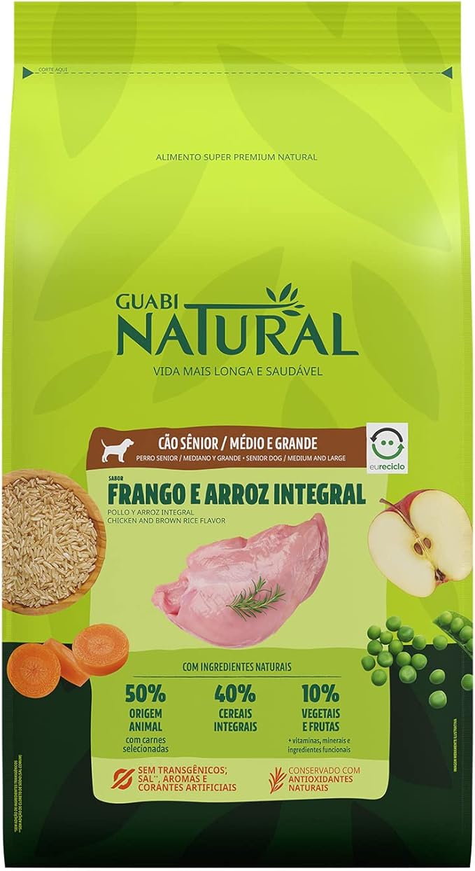 Ração Cão Sênior Médio e Grande Frango e Arroz Integral 1