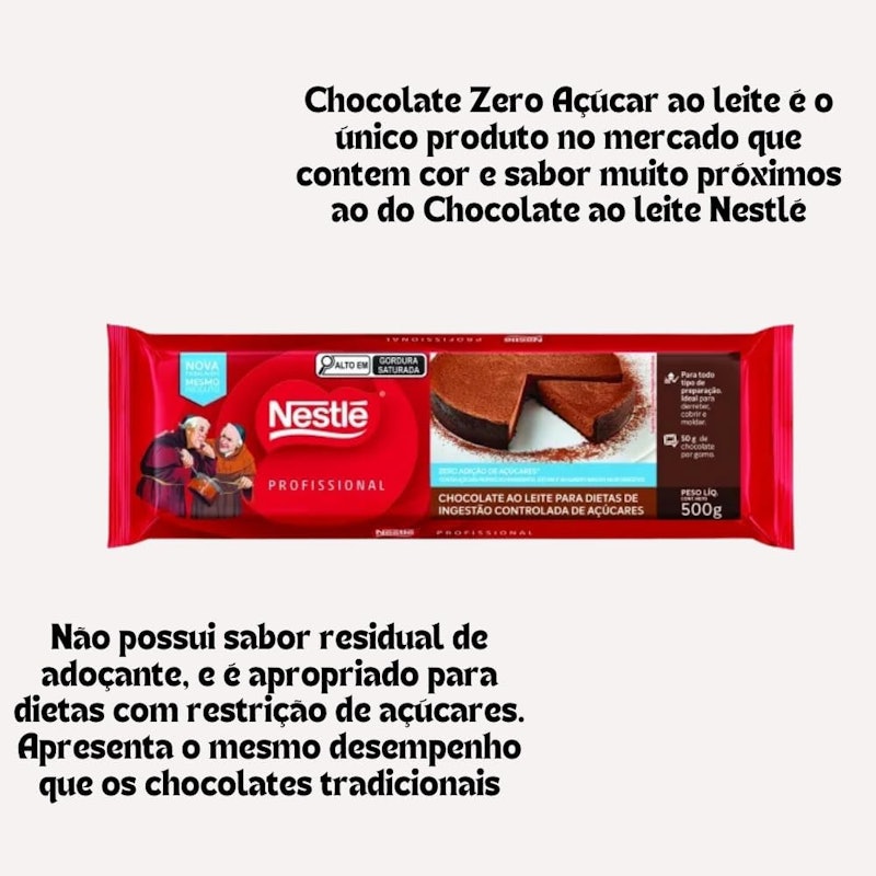 Barra de Chocolate sem Adição de Açúcar NESTLÉ 2