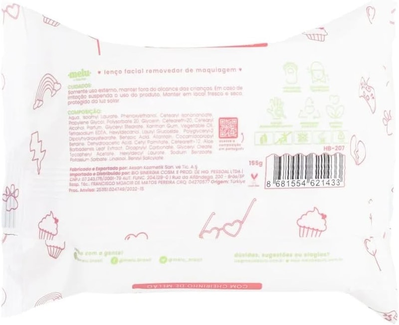 Lenço Facial Removedor de Maquiagem Melu 2