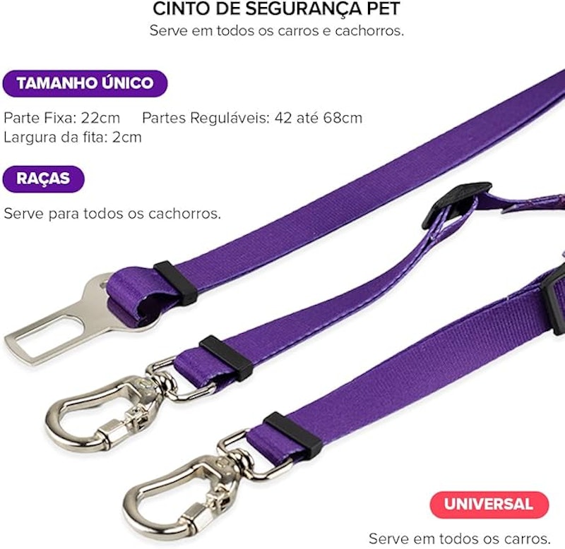 Cinto de Segurança Pet Duplo Universal 2
