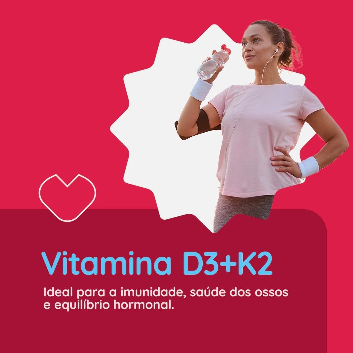 Vitamina D3 + Vitamina K2 com 2000 UI por Cápsula Vhita 2