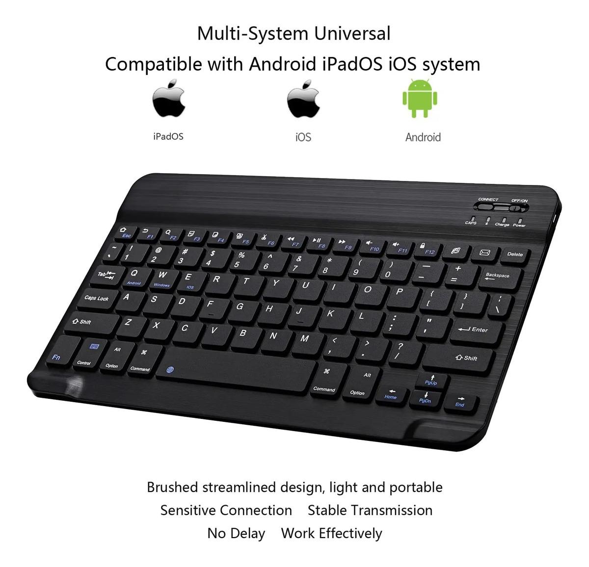 Mini Teclado Bluetooth Ultrafino Portátil Recarregável 3