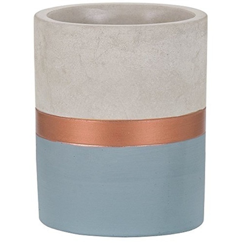 Vaso Azul e Cobre em Cimento 1