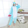 AMO KIGURUMI Pijama Kigurumi Unicórnio Azul Macacão com Capuz 1