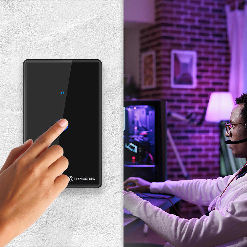 Interruptor Touch 1 Botão Wi-Fi Primebras 2