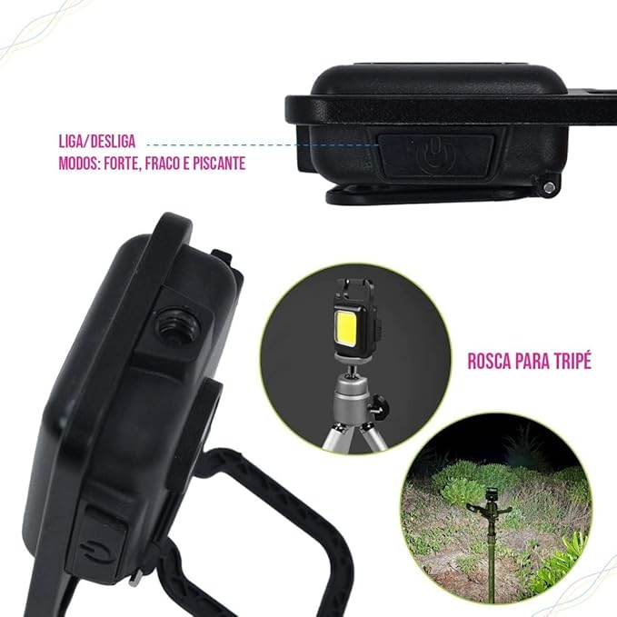 Mini Lanterna Multifuncional COB  5