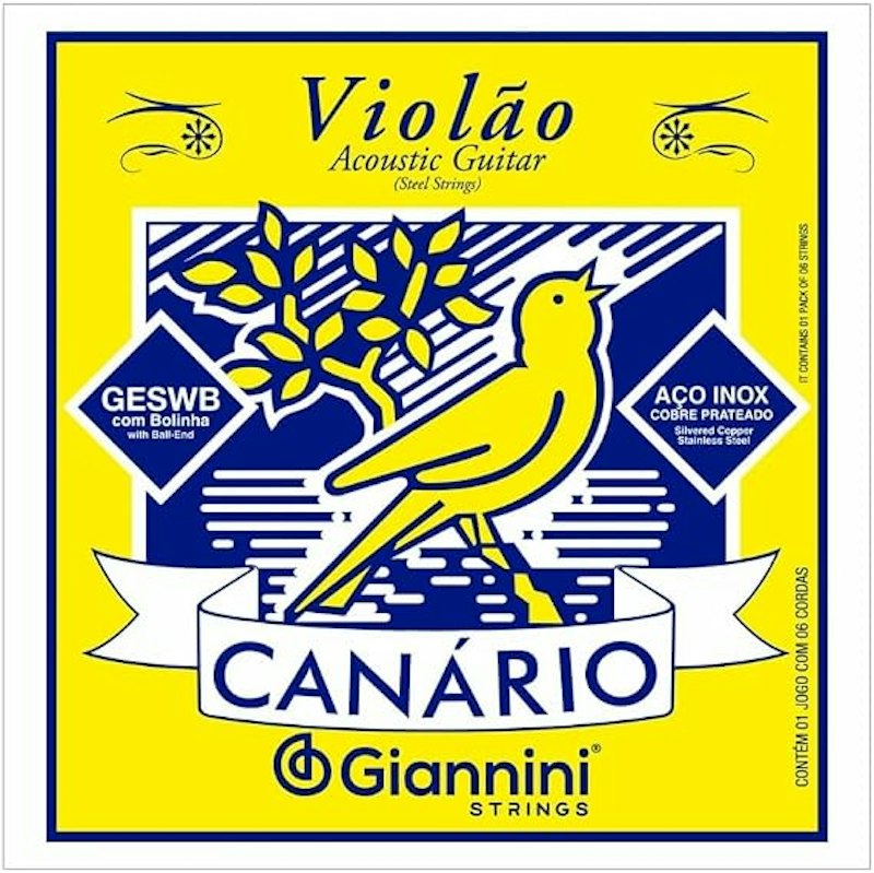 Encordoamento para Violão Aço 6 Cordas Canário GESWB 1