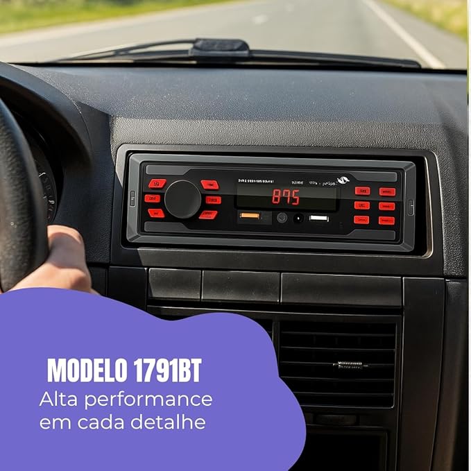 Rádio Automotivo MP3 Player Bluetooth com Controle Remoto  5