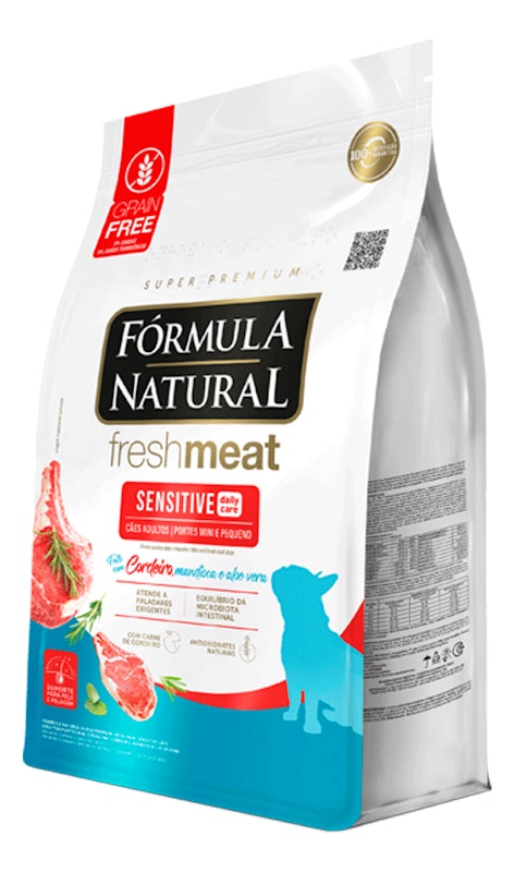 Fórmula Natural Super Premium Fresh Meat Sensitive Cães Adultos Portes Mini e Pequeno Cordeiro, Mandioca e Aloe Vera 4
