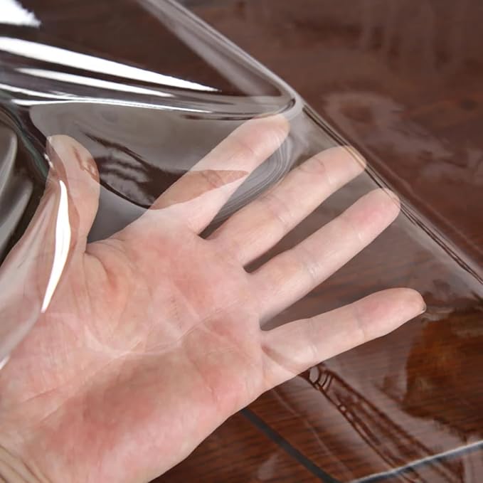 Toalha Plástica Transparente Impermeável para Mesa Redonda 2
