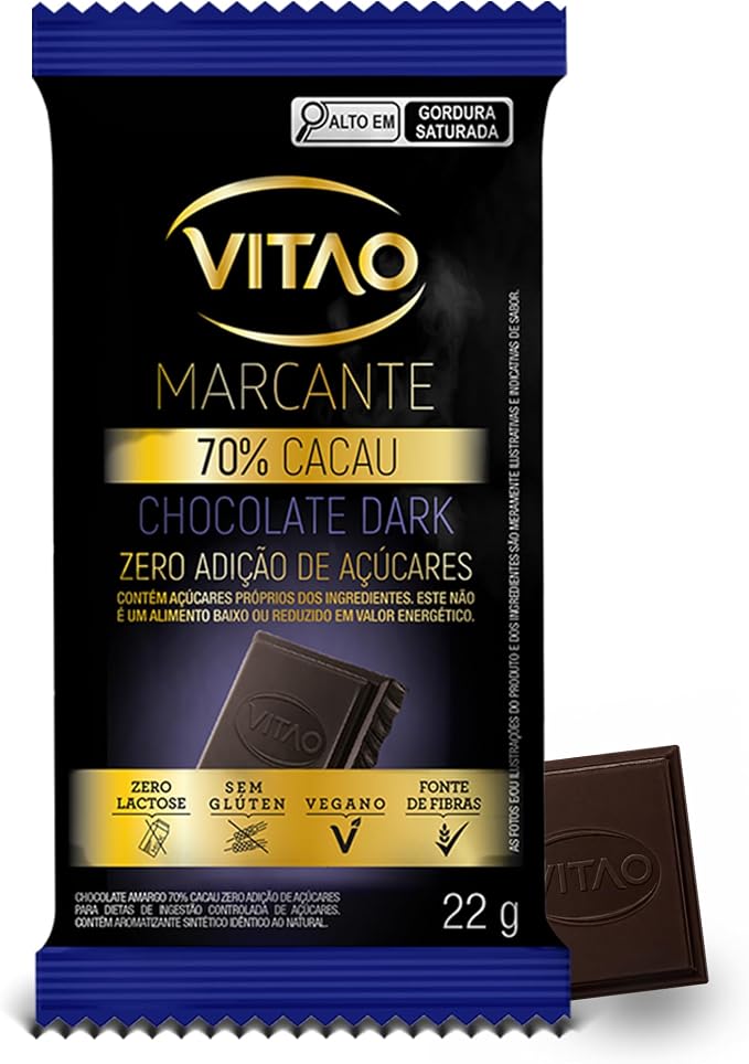 Chocolate 70% Amargo Zero Açúcar Marcante 22 g 1
