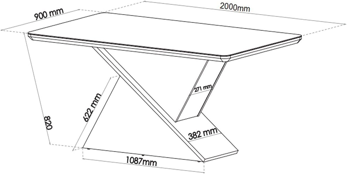 Mesa de Jantar Retangular Pipa 4