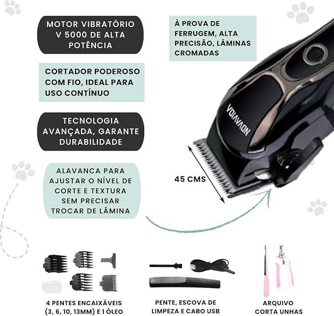 Máquina de Tosa Pet Profissional Bivolt 2