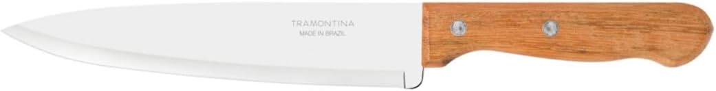 Faca Chef Tramontina Dynamic com Lâmina em Aço Inox e Cabo de Madeira Natural 1