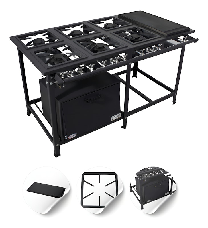 Fogão Industrial 6 Bocas com Forno Profissional 1