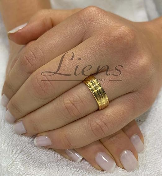 Alianças 6 mm Banhadas a Ouro 18 K Amor Eterno 2