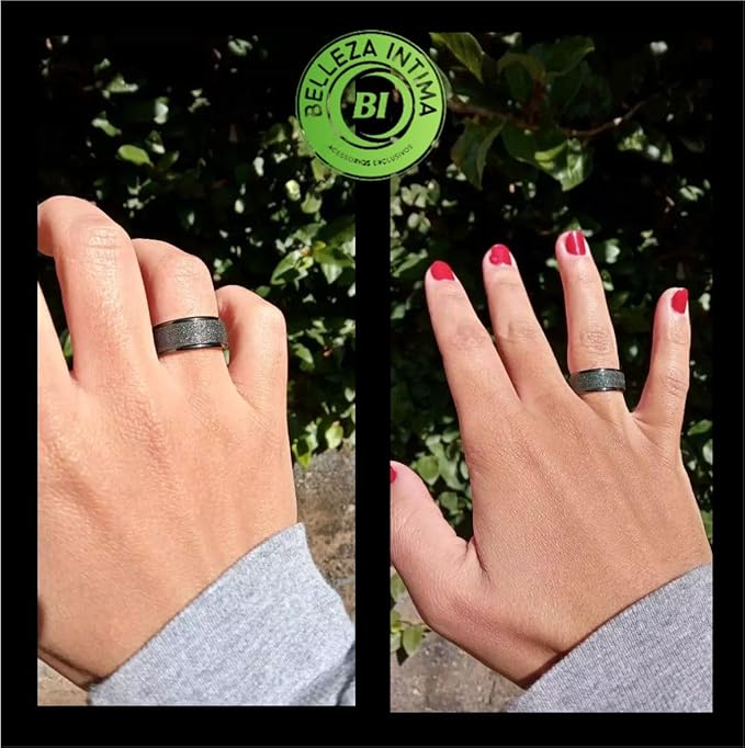 Alianças Italianas Par Pretas 8 mm Diamantadas 2