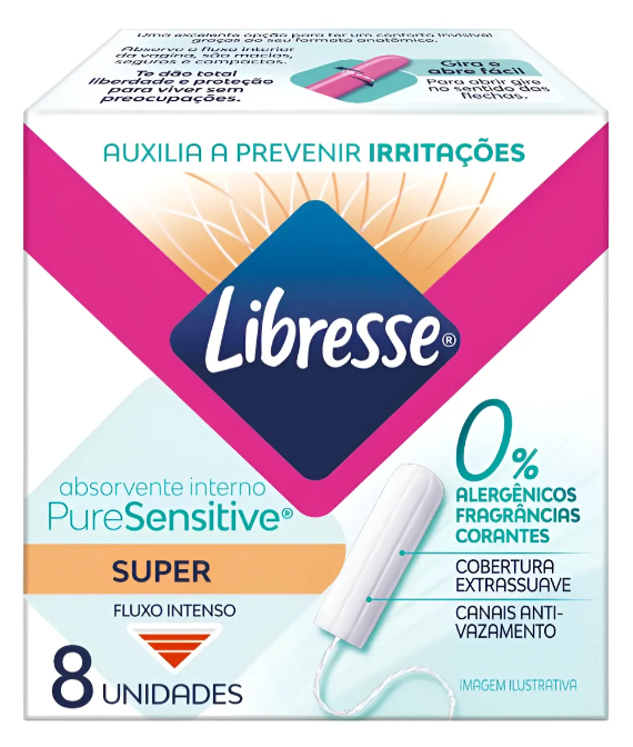 Absorvente Interno s/ Aplicador Pure Sensitive Super 1