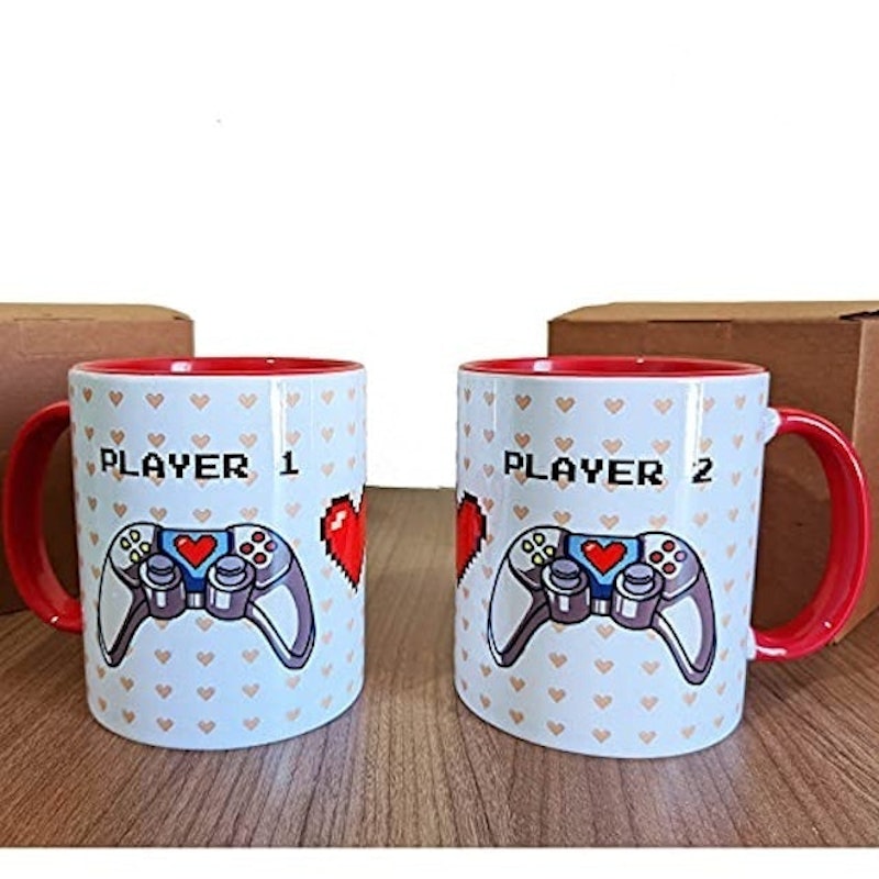 Caneca Casal Controle Player 1 e 2 Presente Namorados Geek 2